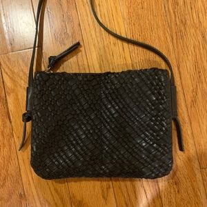 Madewell Black Woven Leather Crossbody Bag